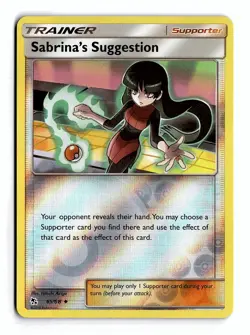 POKEMON SABRINA'S SUGGESTION 65/68 UC HIDDEN FATES REVERSE HOLO NEAR MINT - Image 1