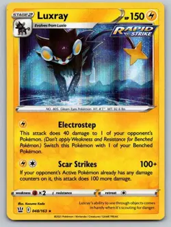 Luxray 048/163 Holo Rare Battle Styles Pokemon Holo Near Mint - Image 1