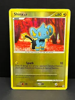 Shinx 98/130 Common Diamond & Pearl Pokemon Reverse Holo Heavily Played - Image 1