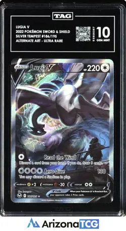 Pokemon 2022 Lugia V 186/195 Alt Art Ultra Rare Silver Tempest GEM MINT TAG 10 - Image 1