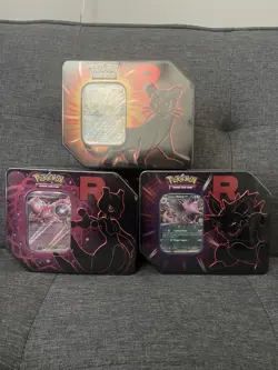 Pokemon Sealed Destined Rivals Team Rocket Tin Set of 3 New - Image 1