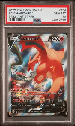 PSA 10 Fa/Charizard V 2022 Pokemon Sword & Shield Brilliant Stars #154 - Image 1