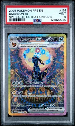 PSA 9 Umbreon Ex 2025 Pokemon Pre En-Prismatic Evolutions #161 - Image 1