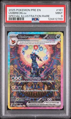 PSA 9 Umbreon Ex 2025 Pokemon Pre En-Prismatic Evolutions #161 - Image 1