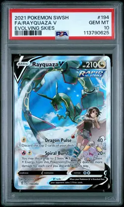 PSA 10 Fa/Rayquaza V 2021 Pokemon Sword & Shield Evolving Skies #194 - Image 1