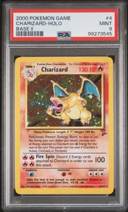 PSA 9 Charizard-Holo 2000 Pokemon Game Base Ii #4 - Image 1