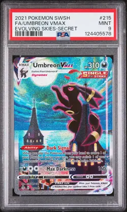 PSA 9 Fa/Umbreon Vmax 2021 Pokemon Sword & Shield Evolving Skies #215 - Image 1