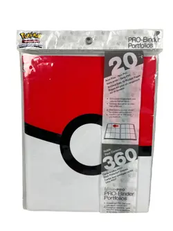 ULTRA PRO Pokemon 9 pocket POKEBALL red & white album Binder-Holds 180-360 cards - Image 1