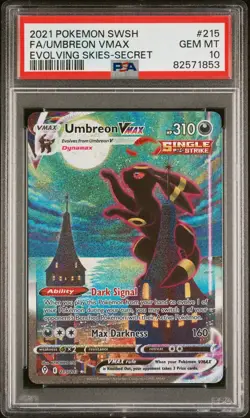 PSA 10 Fa/Umbreon Vmax 2021 Pokemon Sword & Shield Evolving Skies #215 - Image 1