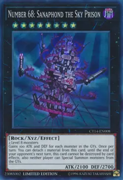 Yugioh! MP Number 68: Sanaphond the Sky Prison - CT14-EN008 - Super Rare - Limit - Image 1