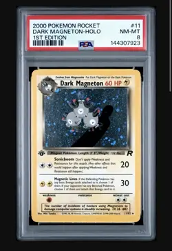2000 Pokemon Team Rocket Dark Magneton 11/82 Holo 1st Ed PSA 8 - Image 1