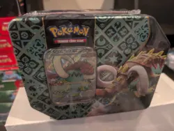 Pokemon Scarlet & Violet Paldean Fates Great Tusk EX Tin 5 Boosters Sealed!! - Image 2