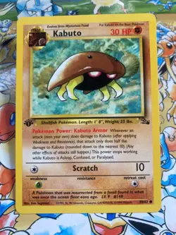 Kabuto 50/62 Common Fossil Pokemon 1st Edition - Image 1