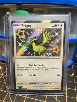 Pokemon Pidgey 196/091 SV: Paldean Fates Holo Shiny Rare EN Basic 50HP - Image 1