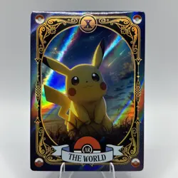 Pokemon Mengka 2.0 - Pikachu AR 10 / X Tarot "The World" - Non TCG Fan Made - Image 1