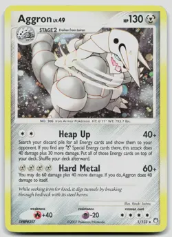 Aggron 1/123 Mysterious Treasures Holo Pokemon MP - Image 1