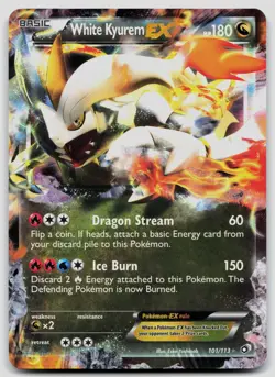 White Kyurem EX 101/113 Legendary Treasures Pokemon LP - Image 1