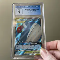 CGC 9 Mint Pokemon 2019 Magikarp & Wailord GX Team Up Full Art Holo 160/181 TCG - Image 1