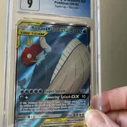CGC 9 Mint Pokemon 2019 Magikarp & Wailord GX Team Up Full Art Holo 160/181 TCG - Image 3