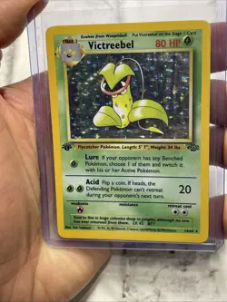 Pokemon TCG Victreebel Jungle 14/64 Holo Unlimited Holo Rare 1st Edition MP+ Vtg - Image 1