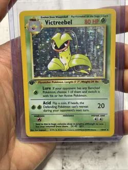 Pokemon TCG Victreebel Jungle 14/64 Holo Unlimited Holo Rare 1st Edition MP+ Vtg - Image 2