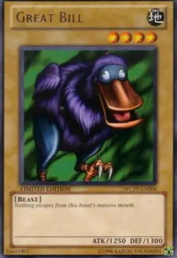 Yugioh! HP Great Bill - WCPP-EN006 - Rare - Limited Edition Heavily Played, Engl - Image 1