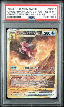 PSA 10 Orgn.Frm.Palkia Vstar Crown Zenith-Fa-Secret Pokemon Sword And Shield - Image 1