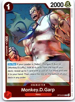 Monkey.D.Garp OP13-016 Rare Carrying On His Will One Piece Foil NM - Image 1