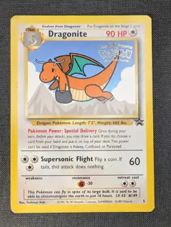 Pokemon TCG Dragonite 5 Black Star Promo Card WB First Movie 1999 - LP - Image 1