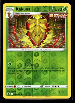2021 Sword & Shield - Chilling Reign Kakuna Reverse Holo #2 Pokemon Card - Image 1