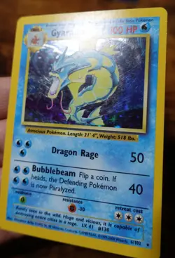Gyarados 6/102 4th Print 1999-2000 Base Set Holo Rare UK Pokemon Card LP-MP^ - Image 5
