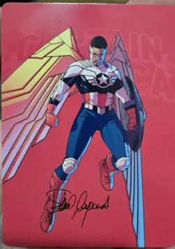 Captain America, Wings Of Freedom Art Card 22/45 Gold Stamped Signature - Image 1