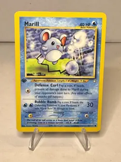 Marill 66/111 Neo Genesis 1st Edition Vintage Pokemon Card WOTC 2000 LP - Image 1