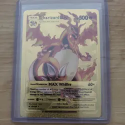Pokemon Charizard DX 52/100 Gold Metal Pokemon Card Max Wildfire HP500 - Image 1