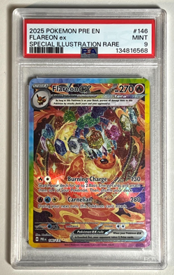 Flareon ex 146 Special Illustration Rare 2025 Pokemon Prismatic Evolutions PSA 9 - Image 3