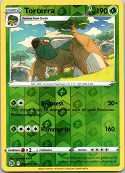Torterra 008/172 Holo R Brilliant Stars Pokemon Reverse Holo NM - Image 1