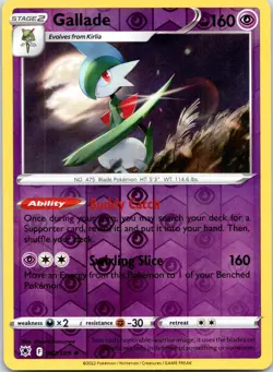 Gallade 062/189 Holo R Astral Radiance Pokemon Reverse Holo NM - Image 1