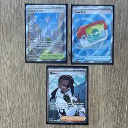 Pokemon TCG Trainer Foil Full Art Lot 3 Lumiose City/Poke Pad/Naveen - Image 1