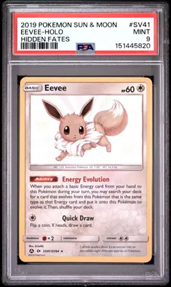 PSA 9 EEVEE SV41/SV94 HOLO SHINY HIDDEN FATES POKEMON ✨ - Image 1