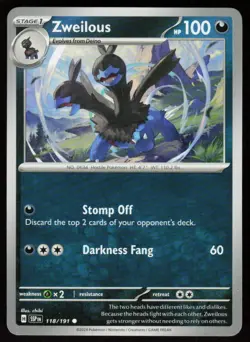 Zweilous 118/191 Common Surging Sparks Pokemon Near Mint - Image 1