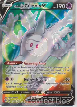 Galarian Cursola V 071/073 Ultra Rare Champion's Path Pokemon NM/M - Image 1