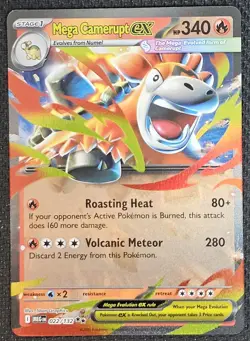 Mega Camerupt ex 022/132 Double Rare Pokemon TCG ME01: Mega Evolution NM - Image 1