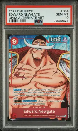 One Piece Paramount War Edward Newgate OP02-004 Alt Art PSA 10 English - Image 1