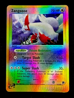 Zangoose 14/100 LP Sandstorm Holo E-Reader Reverse Holo Vintage Pokemon Card - Image 1