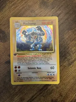 Pokemon Base Set Unlimited Card Machamp Holo Rare 1st Edition 8/102 - Image 1
