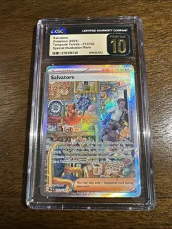 CGC Pristine 10 Salvatore Pokemon Card Special Illustration Rare Temporal Forces - Image 1