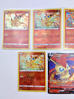 5 Card Lot Victini Ultra Rare V Reverse Holo Rare Pokemon TCG Common - Image 2