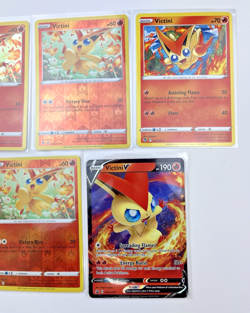 5 Card Lot Victini Ultra Rare V Reverse Holo Rare Pokemon TCG Common - Image 3