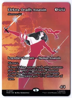 Elektra, Deadly Assassin - Massacre Girl (Borderless) 67 MTG Mythic NM - Image 1
