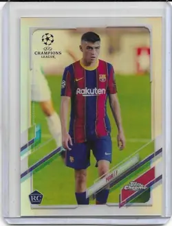 2020-21 Topps Chrome UEFA Champions League Pedri Refractor RC #61 - Image 1